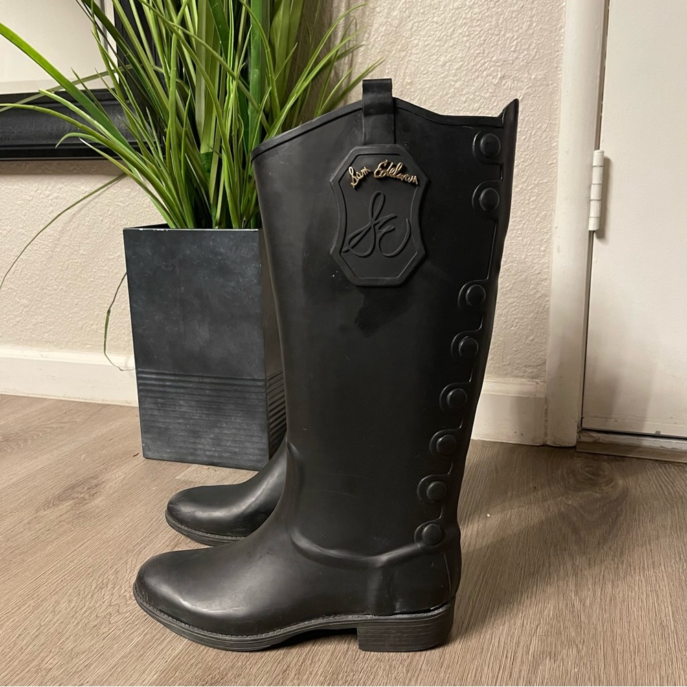 Sam Edelman Black Rubber Rain Boots Size 8